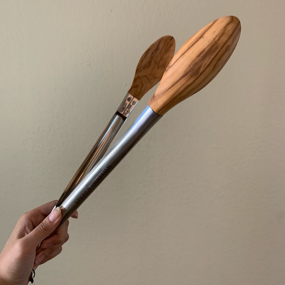 Williams Sonoma Olivewood 12” Tongs